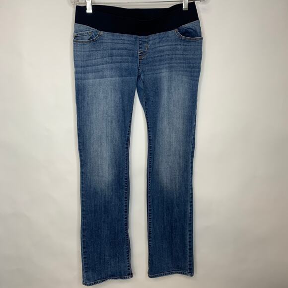 Liz Lange Maternity Under Belly Pull On Bootcut Jeans Sz 4 - Picture 3 of 7